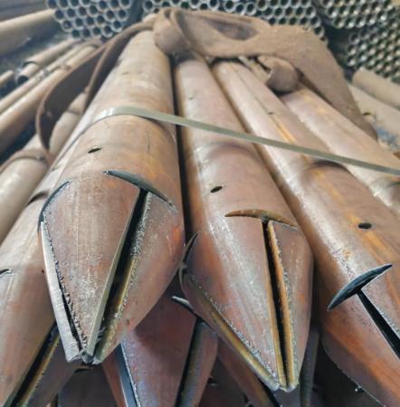 丹东出尖打孔加工无缝注浆钢花管注浆管厂家